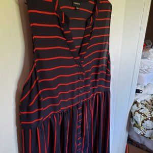 Torrid Striped Button Up High to low Blouse